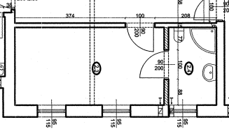 Rzut: Biuro 03 — 17,70 m² z prywatną łazienką